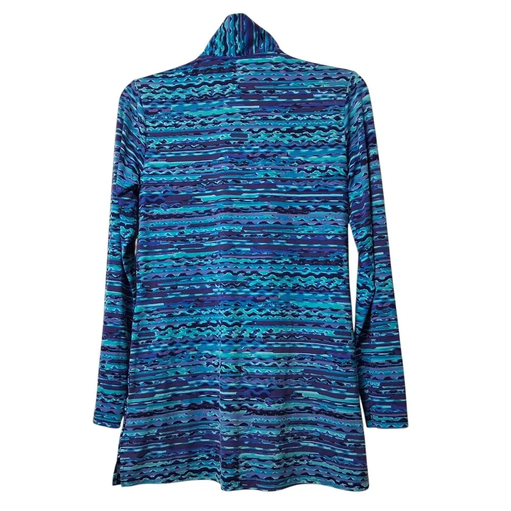 Lands End Rash Guard Cover-Up Womens XS UPF 50+ Pockets Long Sleeve Mini Dress